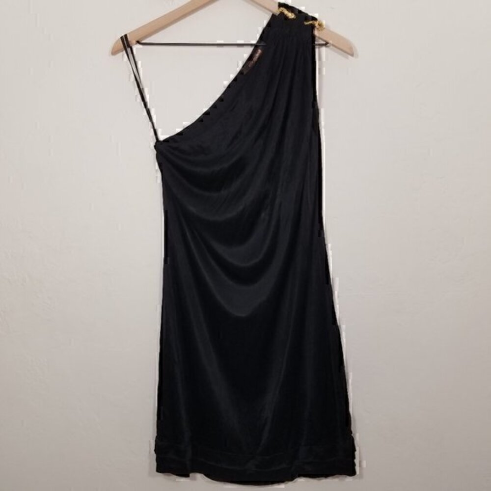 Roberto Cavalli Snake Hardware One Shoulder Stretch Dress Size 42